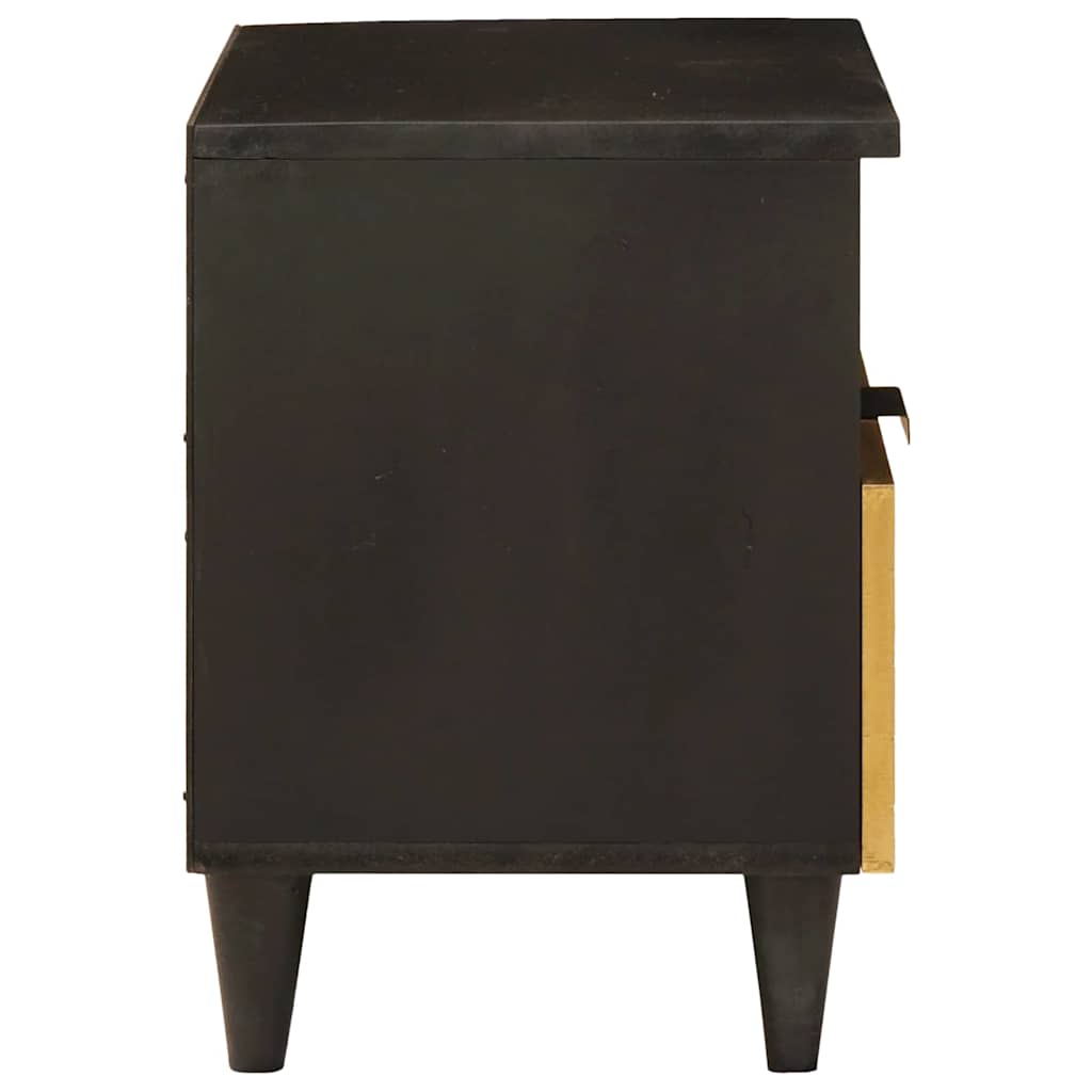 Bedside Cabinet with Drawer Black and Gold 40 x 33 x 46 cm