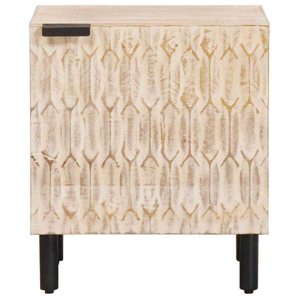 Bedside Cabinet White 40 x 33 x 46 cm Solid Mango Wood