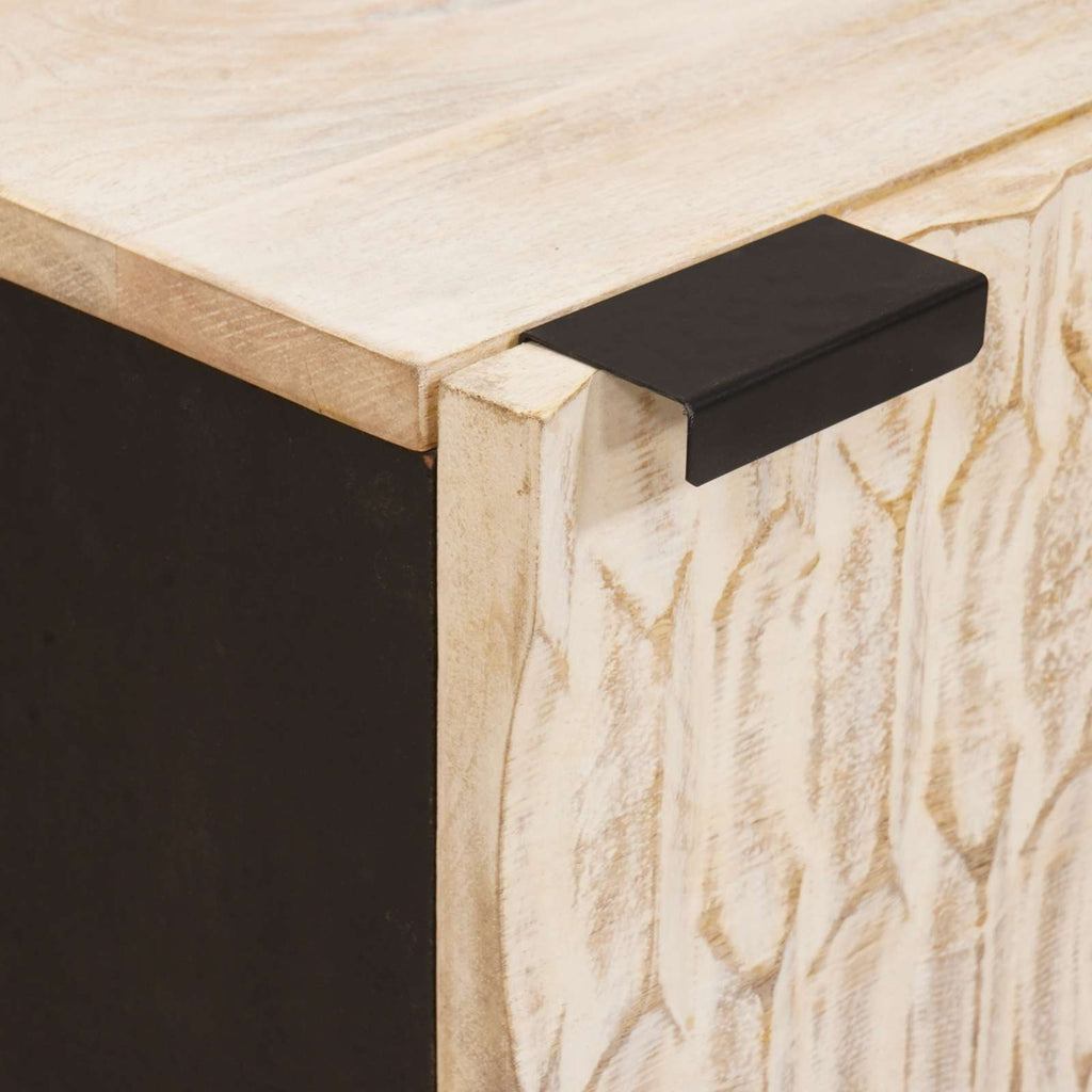 Bedside Cabinet 2 pcs White 40 x 33 x 46 cm Solid Mango Wood