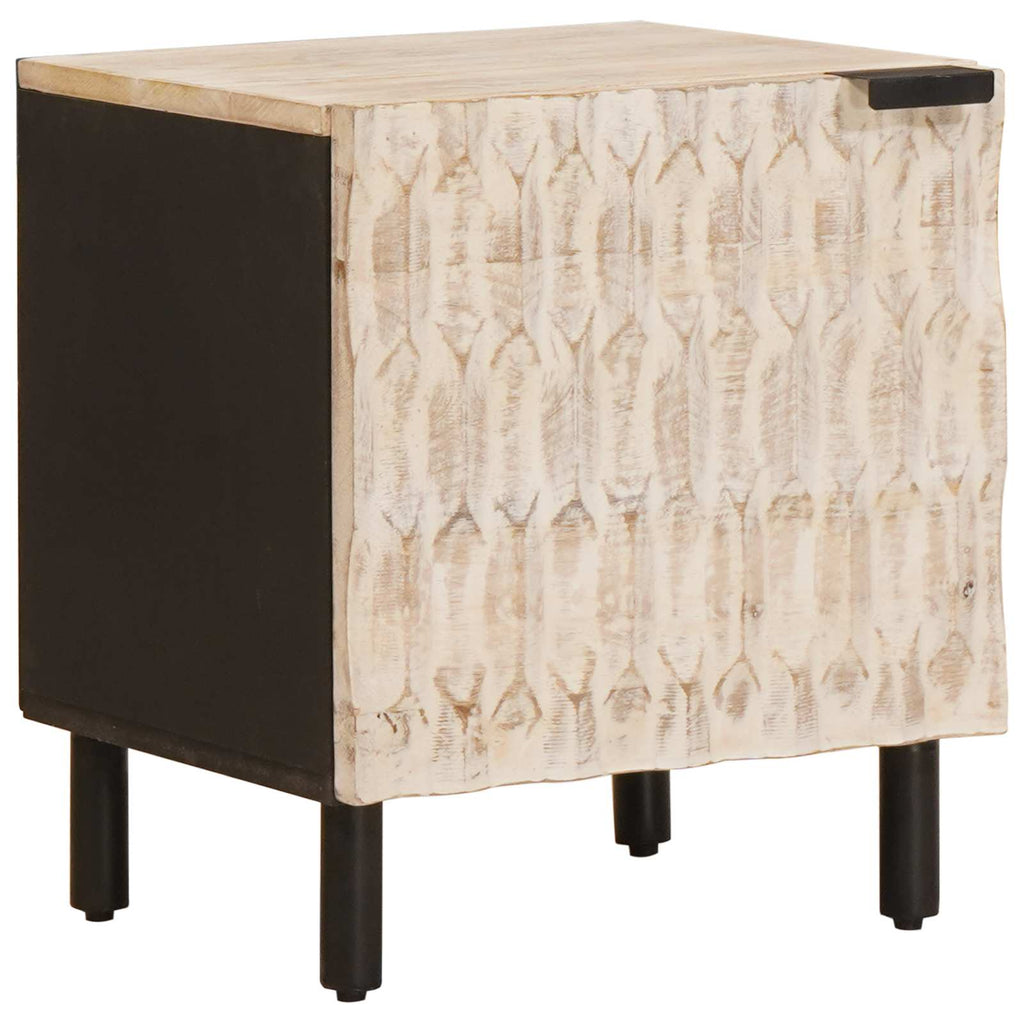 Bedside Cabinet 2 pcs White 40 x 33 x 46 cm Solid Mango Wood