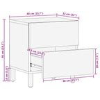 Bedside Cabinet White 40 x 33 x 46 cm Solid Mango Wood