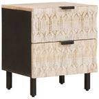 Bedside Cabinet 2 pcs White 40 x 33 x 46 cm Solid Mango Wood