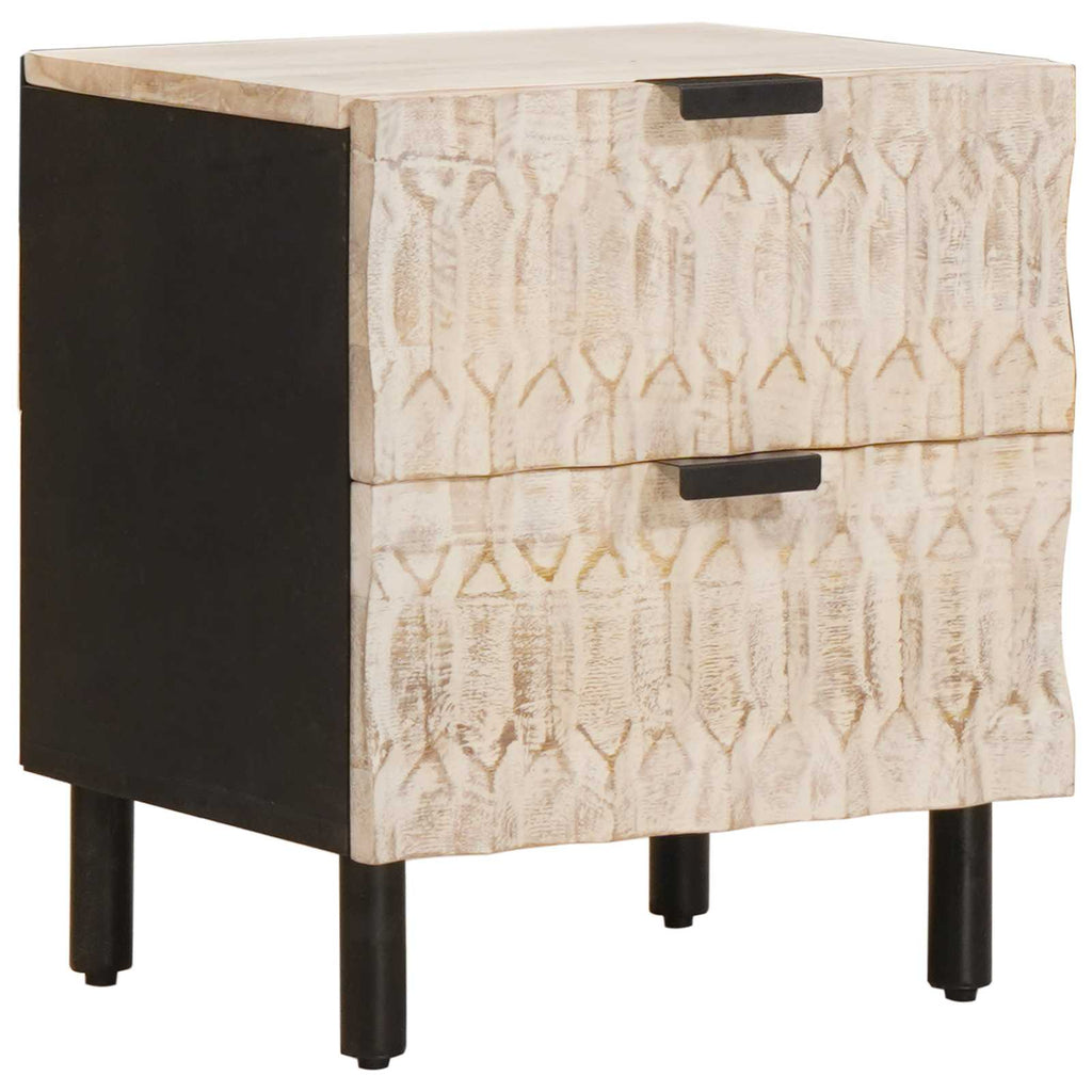 Bedside Cabinet 2 pcs White 40 x 33 x 46 cm Solid Mango Wood