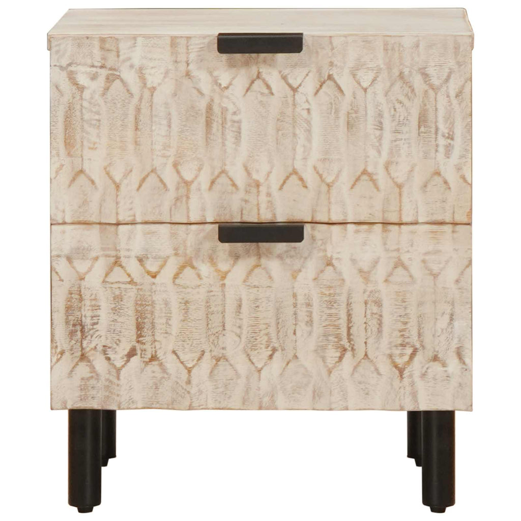 Bedside Cabinet 2 pcs White 40 x 33 x 46 cm Solid Mango Wood