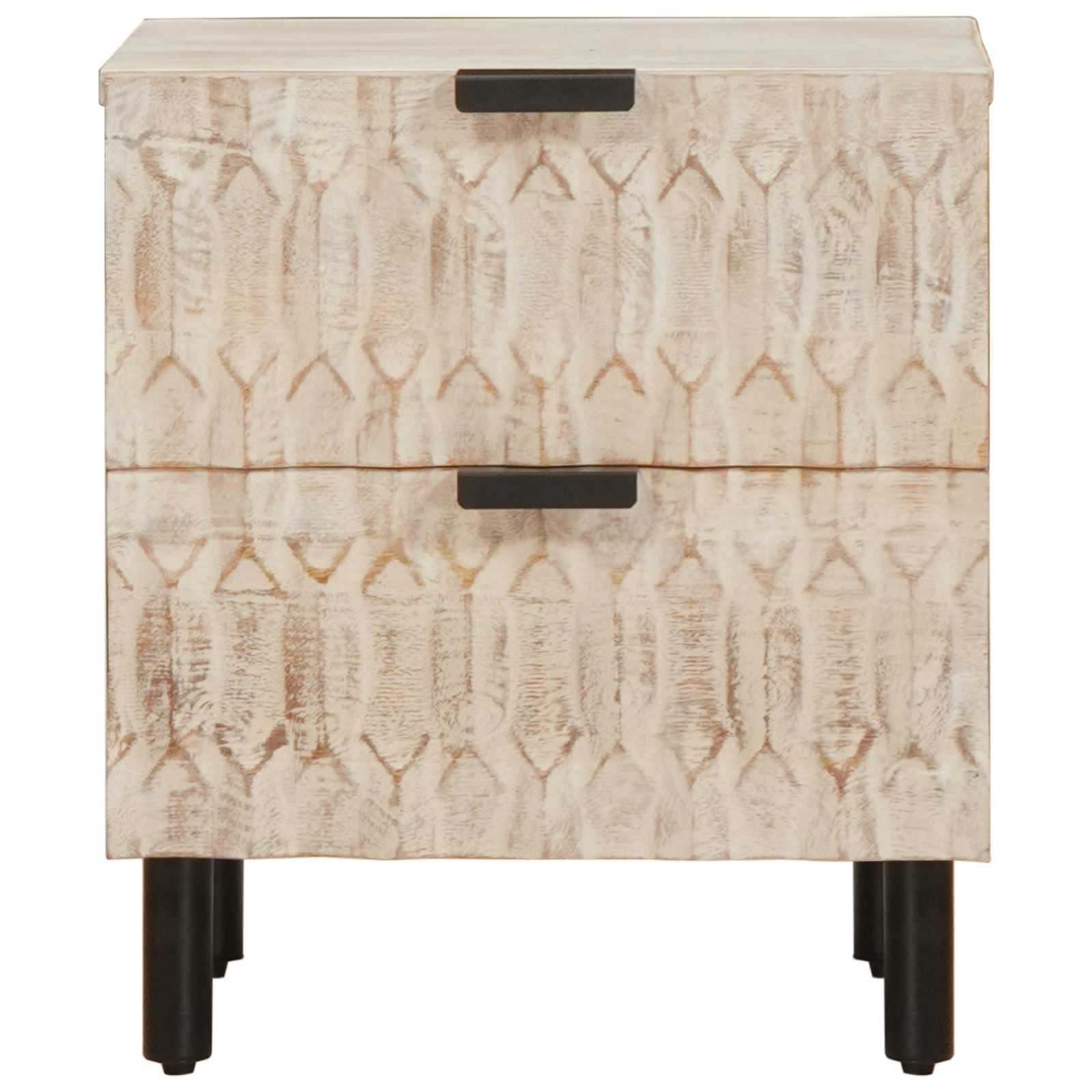 Bedside Cabinet 2 pcs White 40 x 33 x 46 cm Solid Mango Wood