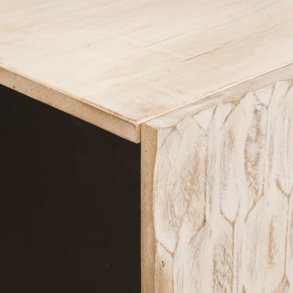 TV Cabinet with Shelf White Wash Finish 105 x 33.5 x 46 cm