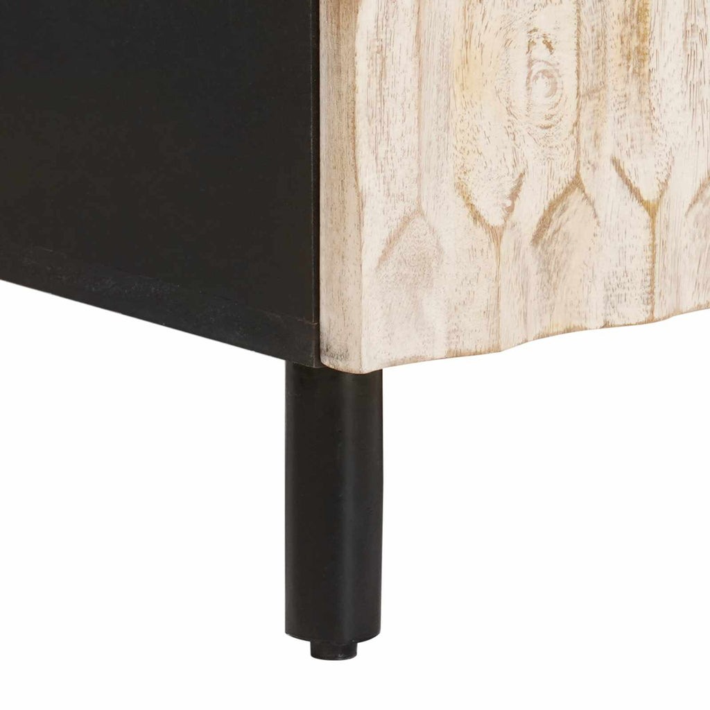 TV Cabinet with Shelf White Wash Finish 105 x 33.5 x 46 cm