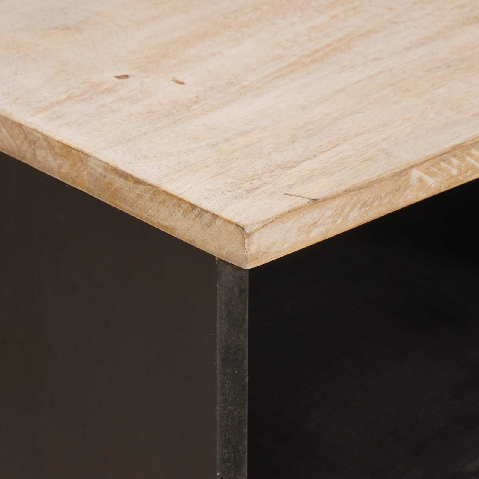 TV Cabinet White Wash Finish 70 x 33.5 x 46 cm Solid Mango Wood