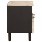 TV Cabinet White Wash Finish 70 x 33.5 x 46 cm Solid Mango Wood