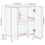 Sideboard White Wash Finish 60 x 33 x 75 cm Solid Mango Wood