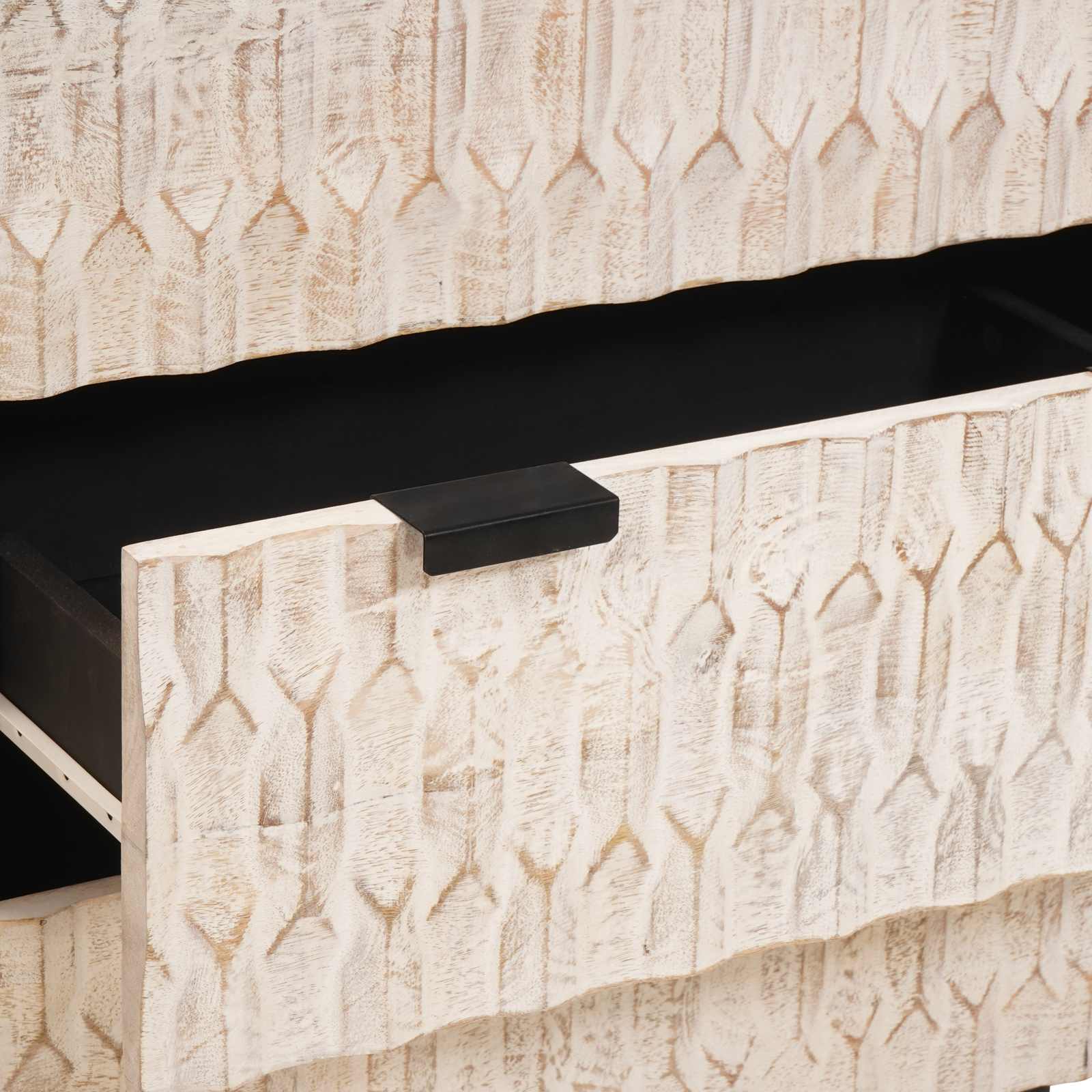 Sideboard White Wash Finish 60 x 33 x 75 cm Solid Mango Wood