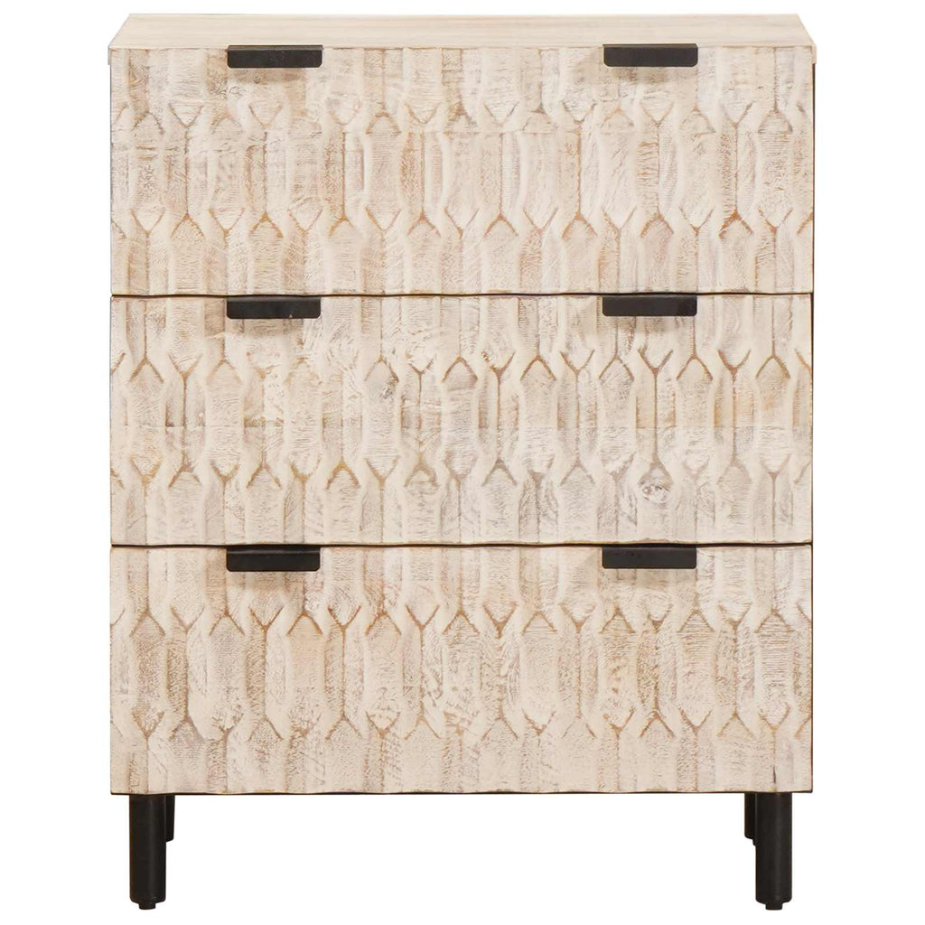 Sideboard White Wash Finish 60 x 33 x 75 cm Solid Mango Wood