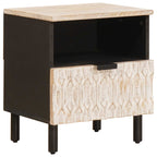 Bedside Cabinet White 40 x 33 x 46 cm Solid Mango Wood