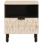 Bedside Cabinet White 40 x 33 x 46 cm Solid Mango Wood
