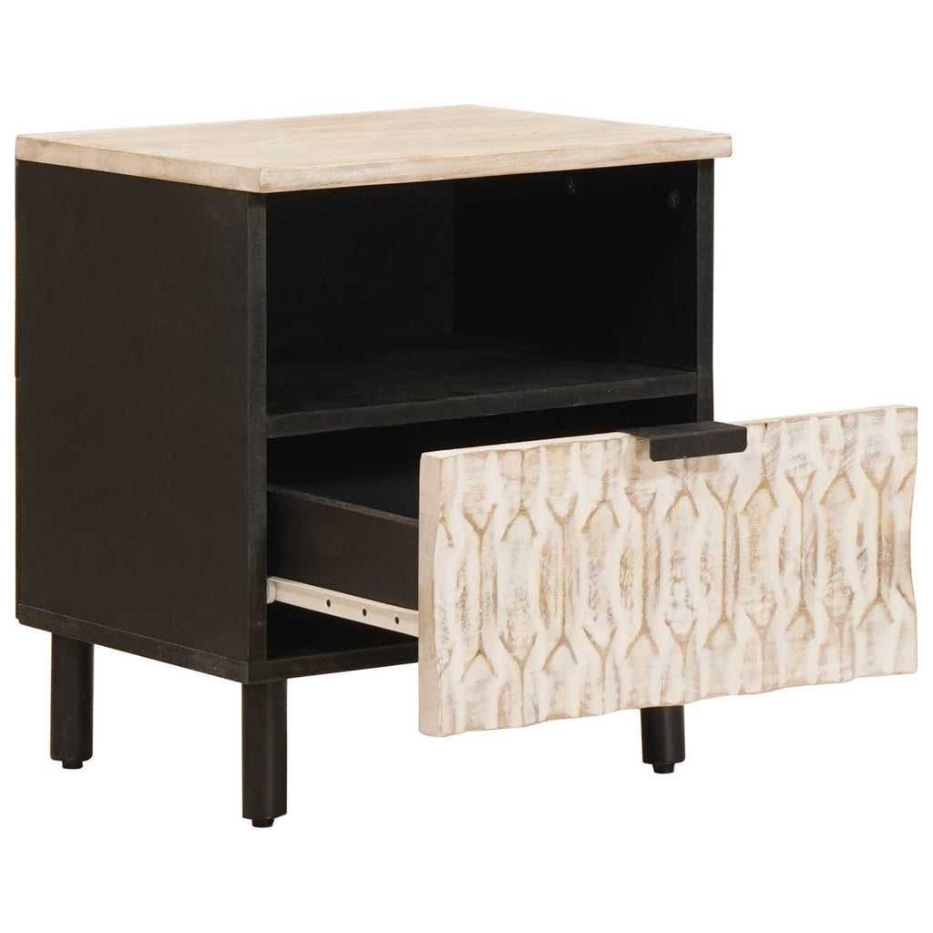 Bedside Cabinet 2 pcs White 40 x 33 x 46 cm Solid Mango Wood