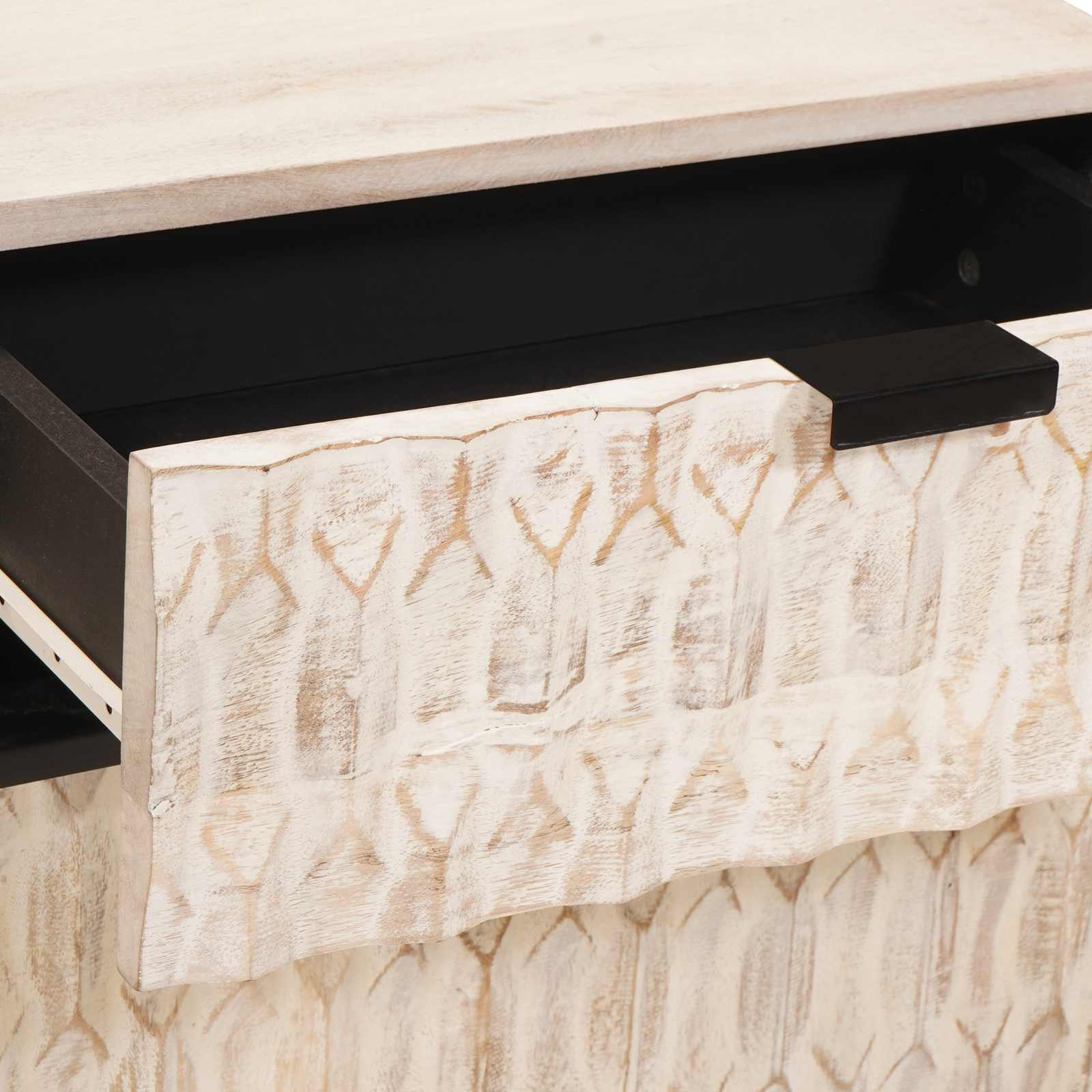 Bedside Cabinet White 50 x 33 x 60 cm Solid Mango Wood