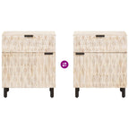 Bedside Cabinet White 50 x 33 x 60 cm Solid Mango Wood