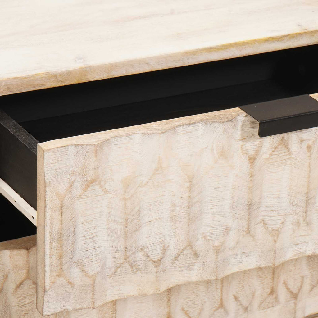 Bedside Cabinet White 50 x 33 x 62 cm Solid Mango Wood