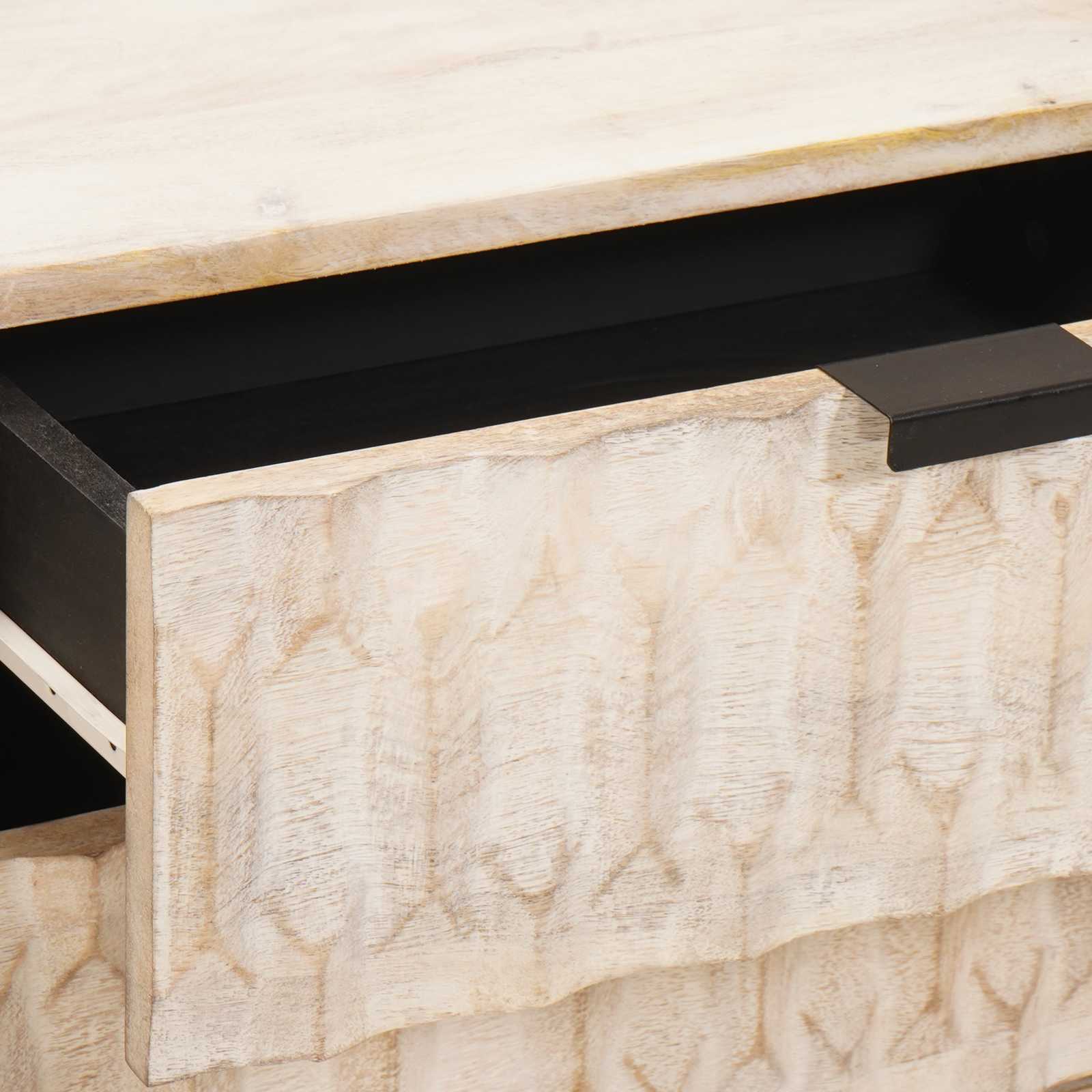 Bedside Cabinet White 50 x 33 x 62 cm Solid Mango Wood