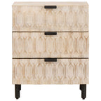 Bedside Cabinet White 50 x 33 x 62 cm Solid Mango Wood