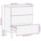 Bedside Cabinet White 50 x 33 x 62 cm Solid Mango Wood
