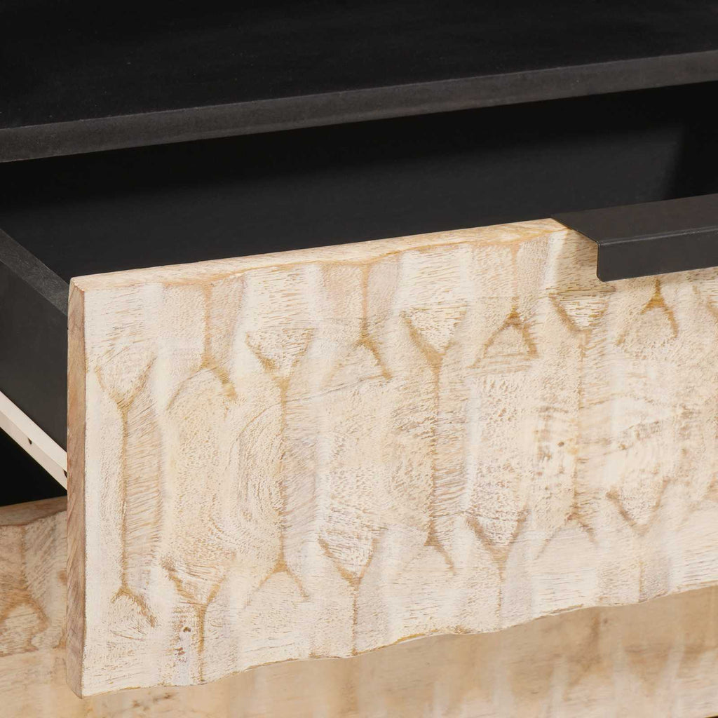 Bedside Cabinet White 50 x 33 x 60 cm Solid Mango Wood