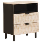 Bedside Cabinet White 50 x 33 x 60 cm Solid Mango Wood