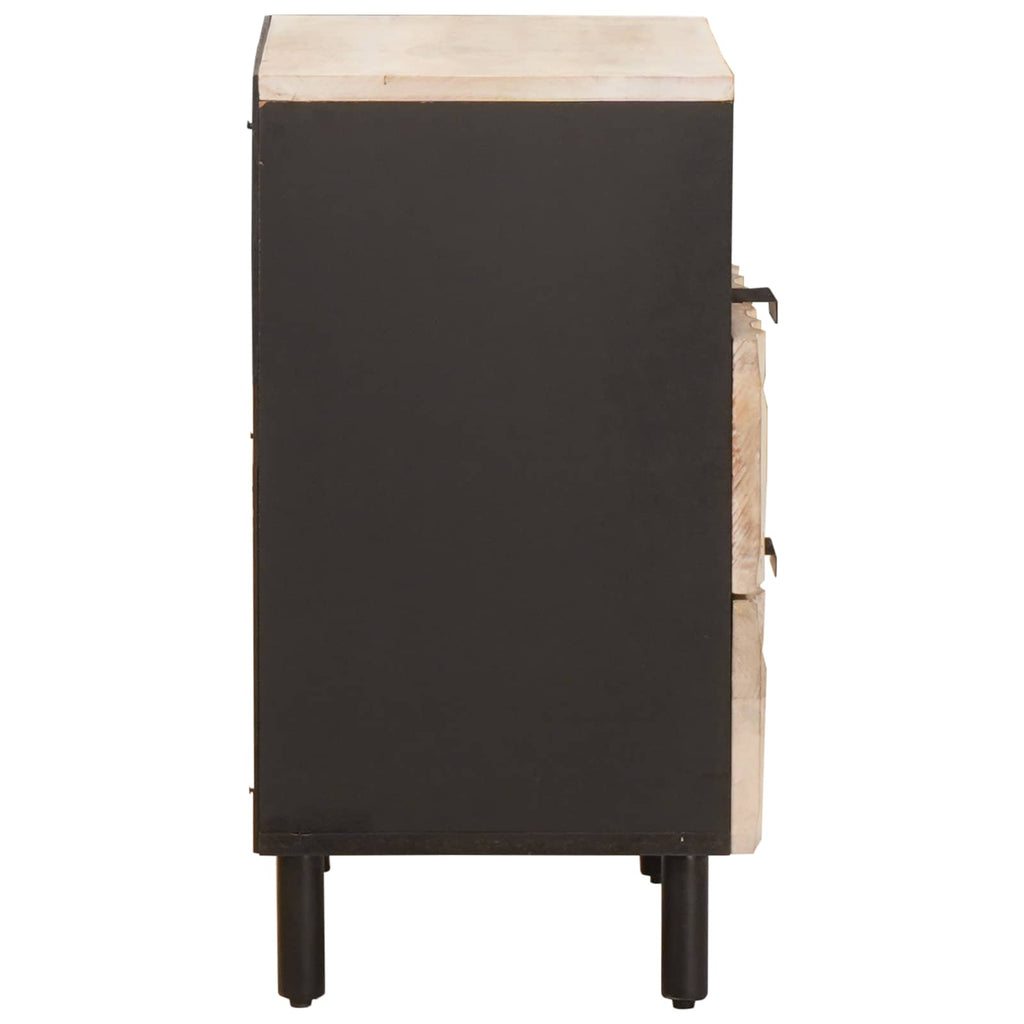 Bedside Cabinet White 50 x 33 x 60 cm Solid Mango Wood