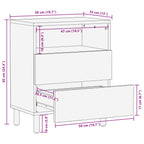 Bedside Cabinet White 50 x 33 x 60 cm Solid Mango Wood