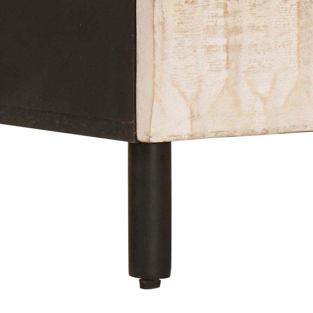 Bedside Cabinet White 50 x 33 x 60 cm Solid Mango Wood