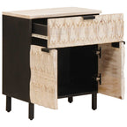 Bedside Cabinet White 50 x 33 x 60 cm Solid Mango Wood