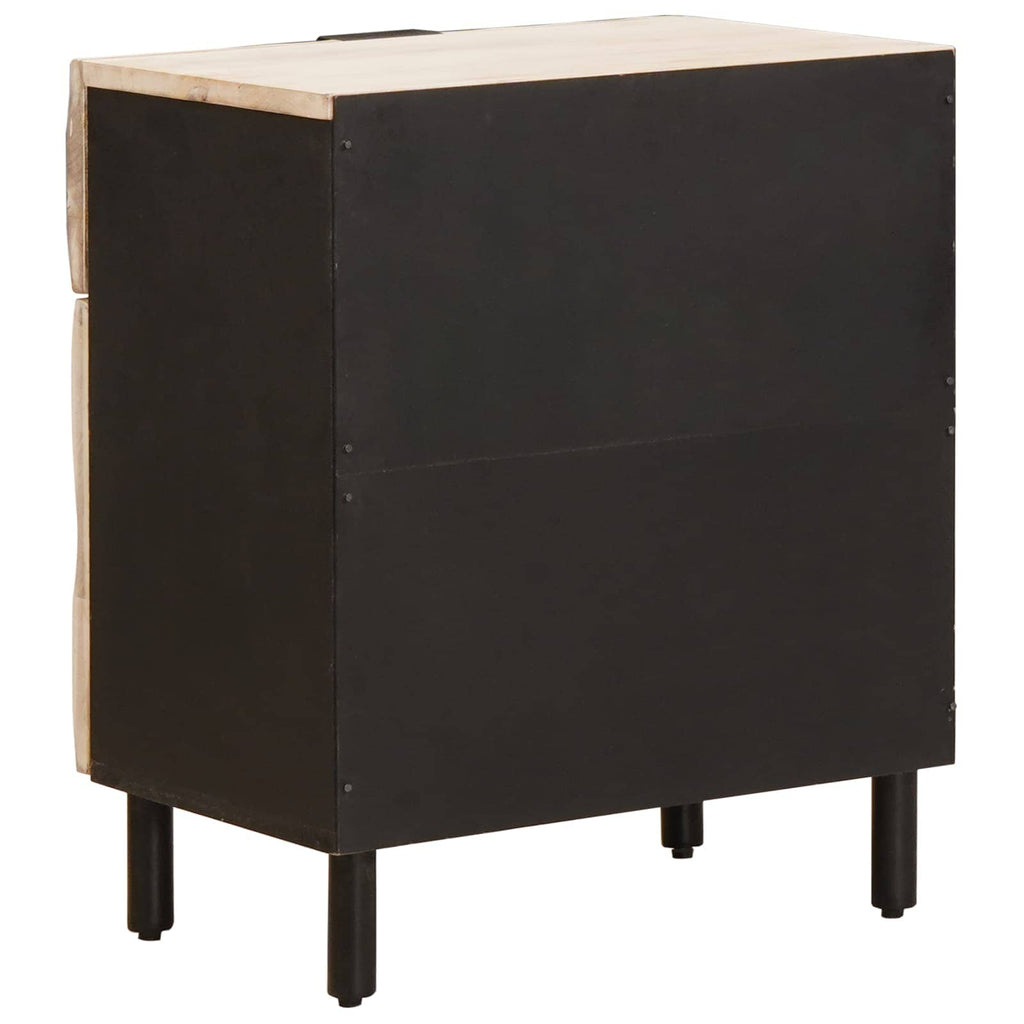 Bedside Cabinet White 50 x 33 x 60 cm Solid Mango Wood