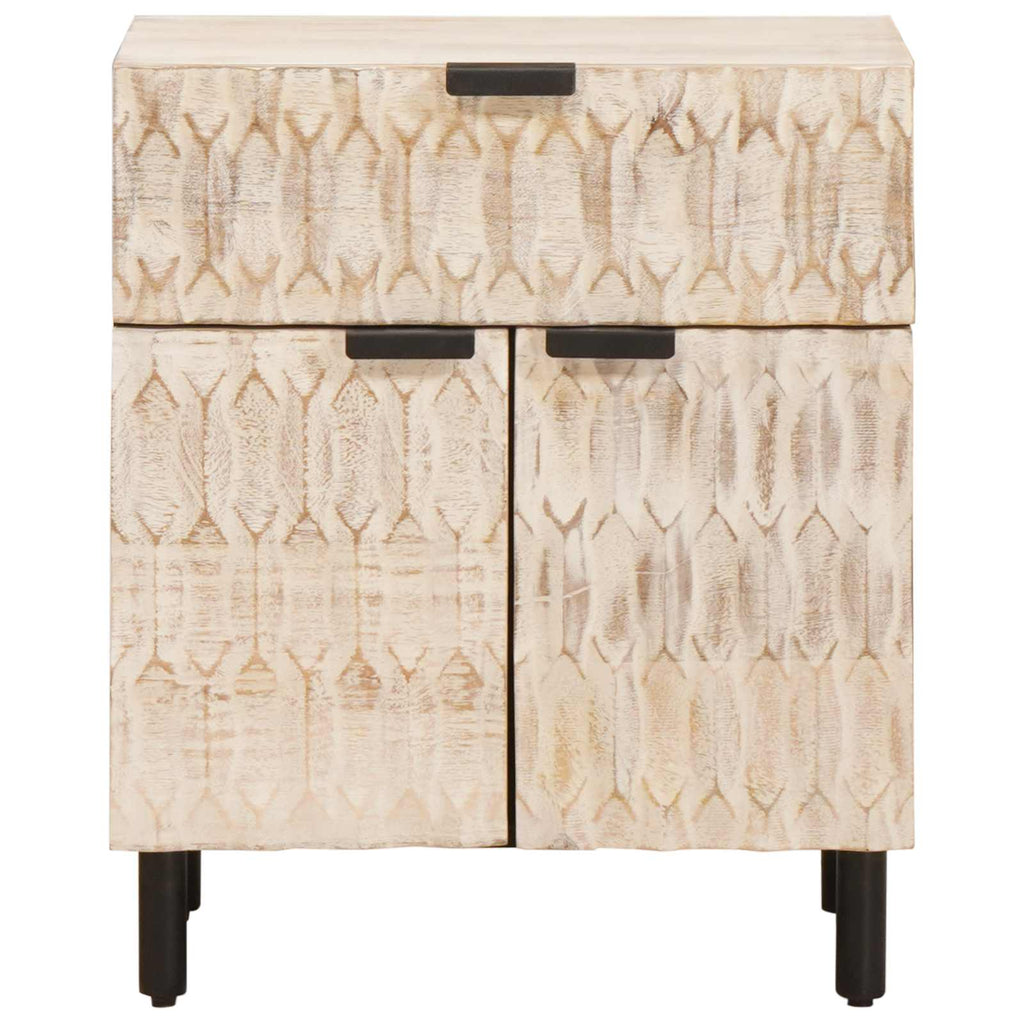 Bedside Cabinet White 50 x 33 x 60 cm Solid Mango Wood
