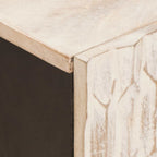 TV Cabinet White Wash Finish 105 x 33 x 46 cm Solid Mango Wood