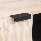 TV Cabinet White Wash Finish 105 x 33 x 46 cm Solid Mango Wood