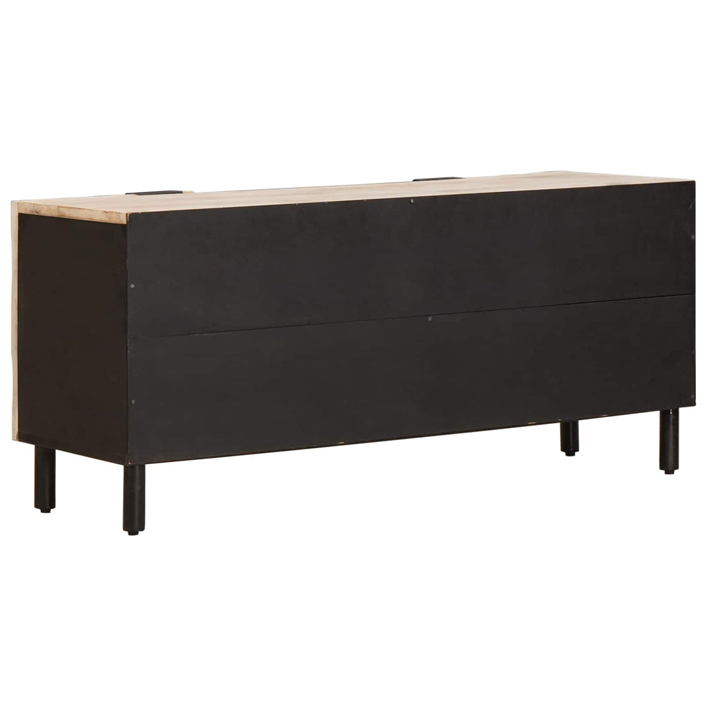 TV Cabinet White Wash Finish 105 x 33 x 46 cm Solid Mango Wood