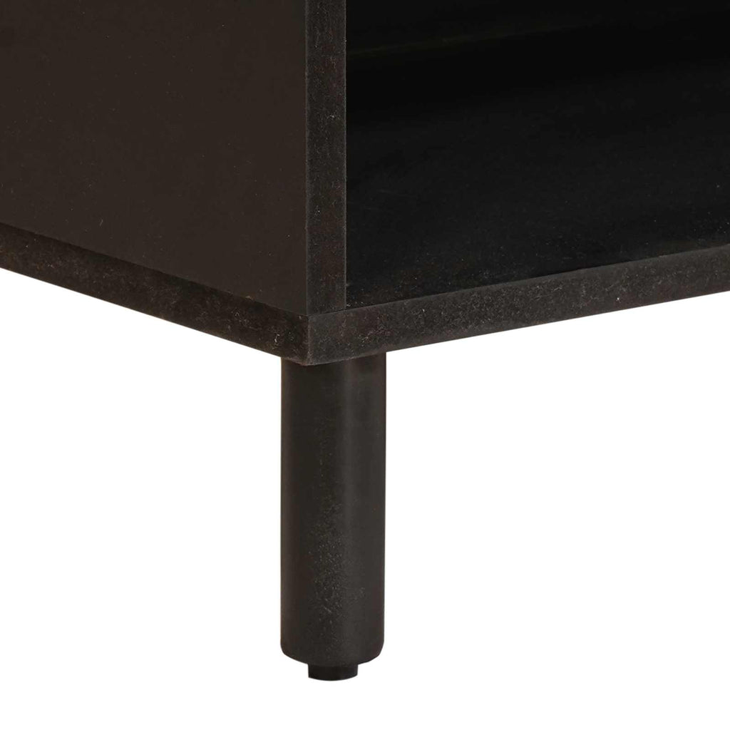 TV Cabinet White Wash Finish 80 x 33 x 46 cm Solid Mango Wood