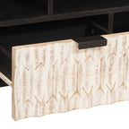 TV Cabinet White Wash Finish 100 x 33 x 46 cm Solid Mango Wood