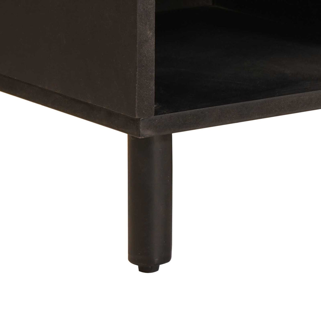 TV Cabinet White Wash Finish 100 x 33 x 46 cm Solid Mango Wood