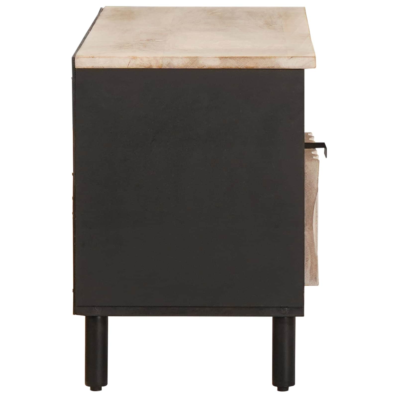 TV Cabinet White Wash Finish 100 x 33 x 46 cm Solid Mango Wood