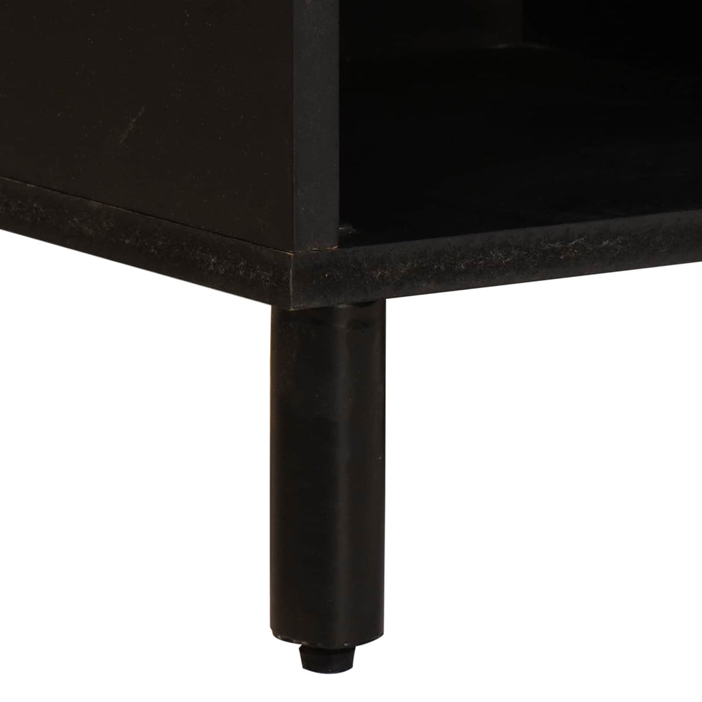 TV Cabinet White Wash Finish 80 x 33 x 46 cm Solid Mango Wood