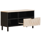 TV Cabinet White Wash Finish 80 x 33 x 46 cm Solid Mango Wood