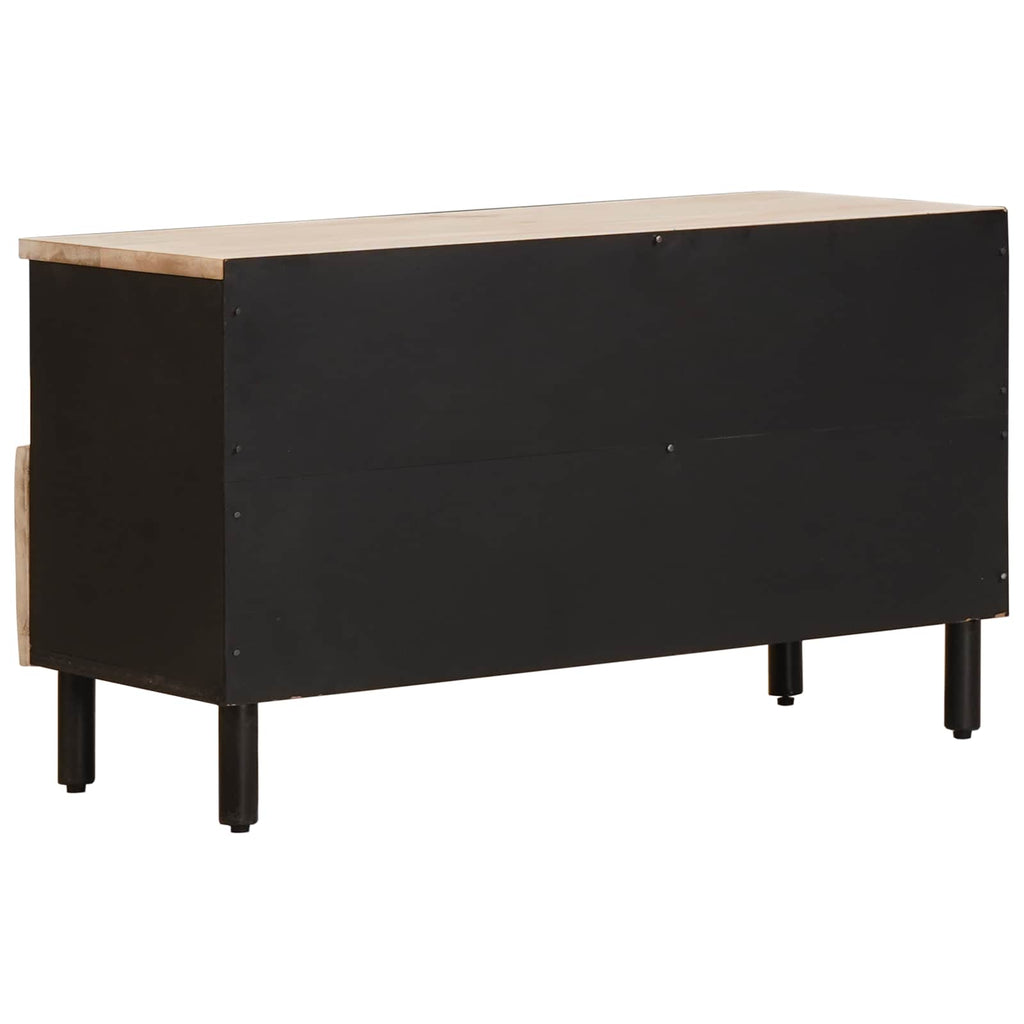 TV Cabinet White Wash Finish 80 x 33 x 46 cm Solid Mango Wood