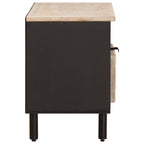 TV Cabinet White Wash Finish 80 x 33 x 46 cm Solid Mango Wood