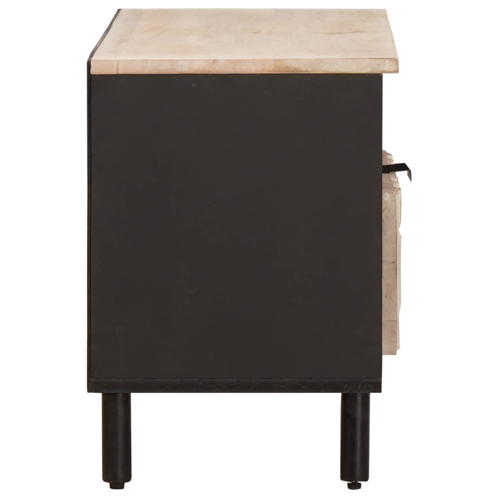 TV Cabinet White Wash Finish 80 x 33 x 46 cm Solid Mango Wood