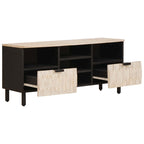 TV Cabinet White Wash Finish 100 x 33 x 46 cm Solid Mango Wood