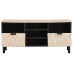 TV Cabinet White Wash Finish 100 x 33 x 46 cm Solid Mango Wood