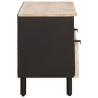 TV Cabinet White Wash Finish 100 x 33 x 46 cm Solid Mango Wood