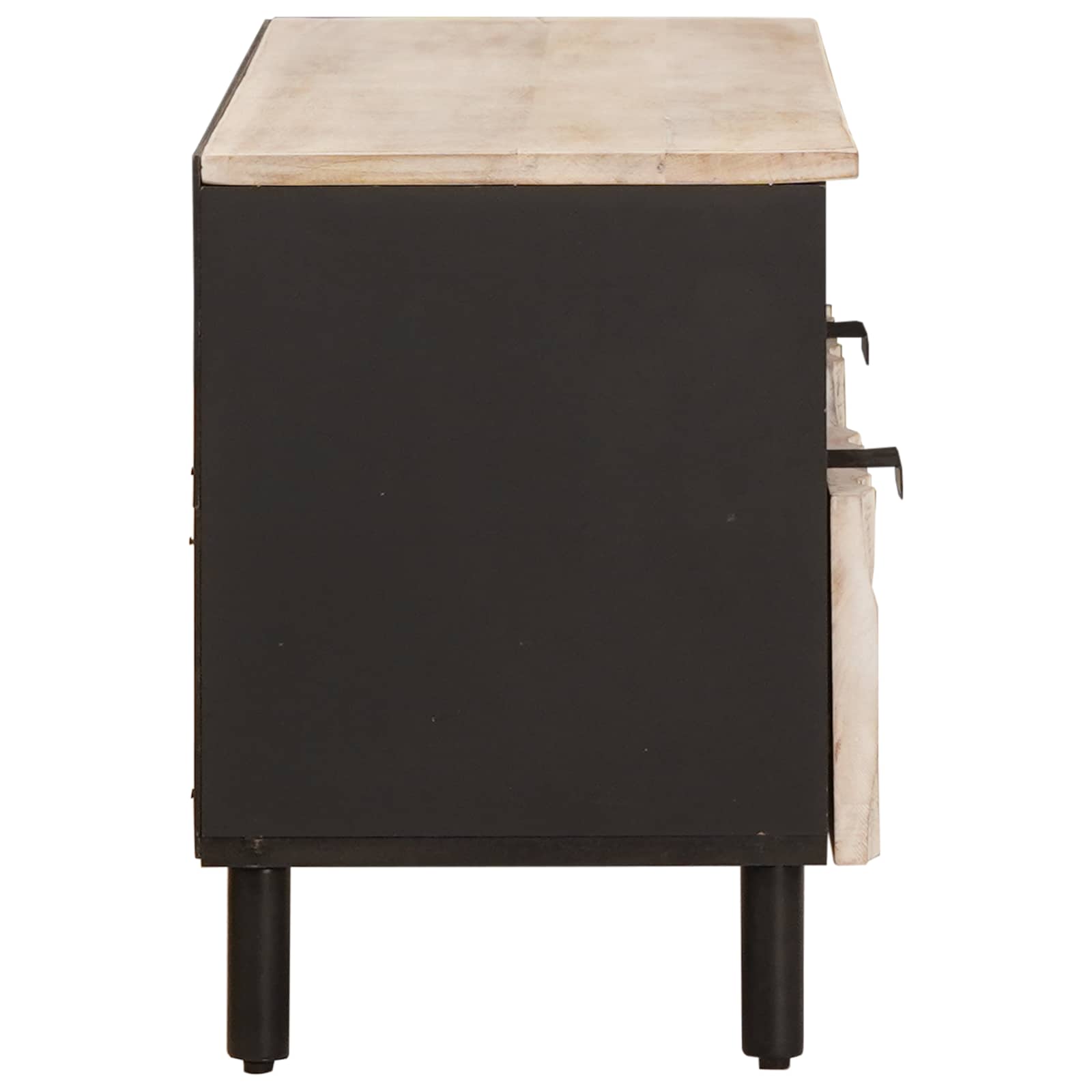 TV Cabinet White Wash Finish 100 x 33 x 46 cm Solid Mango Wood