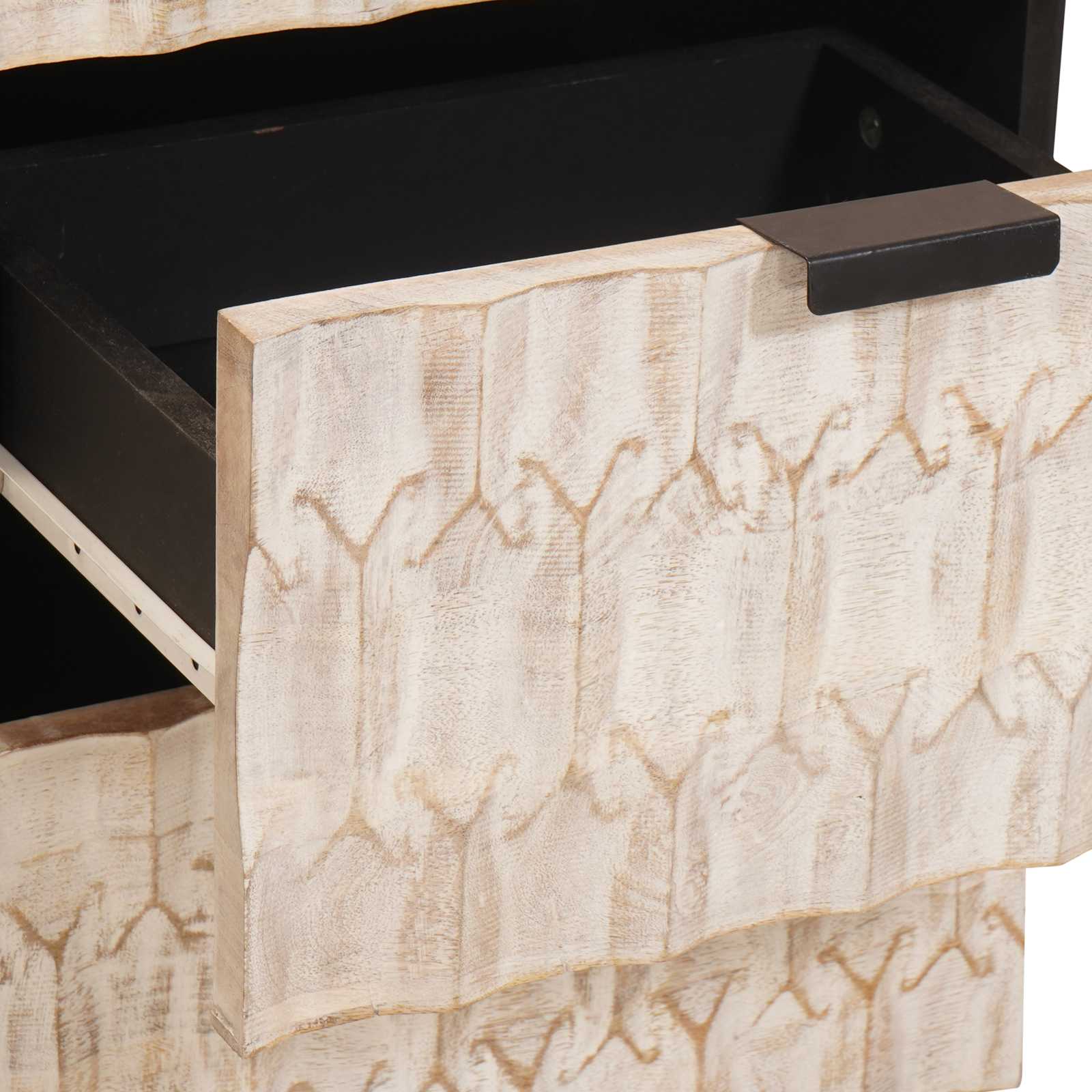 Sideboard White Wash Finish 40 x 33.5 x 75 cm Solid Mango Wood